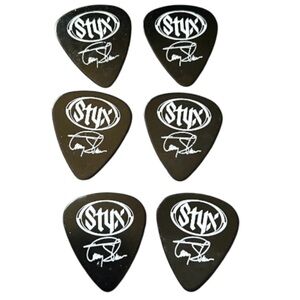 6 Styx Tommy Shaw Black Guitar Picks